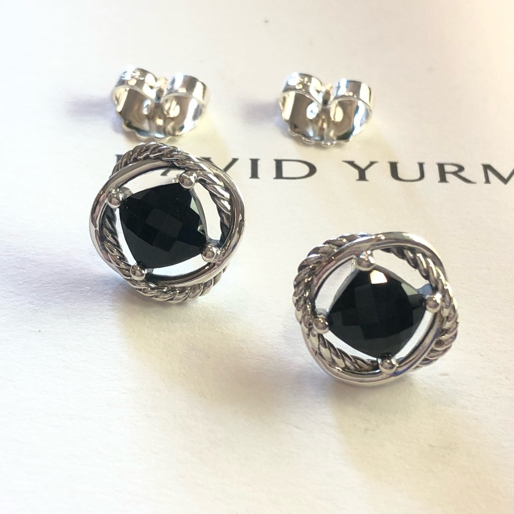 David Yurman infinity onyx stud earrings